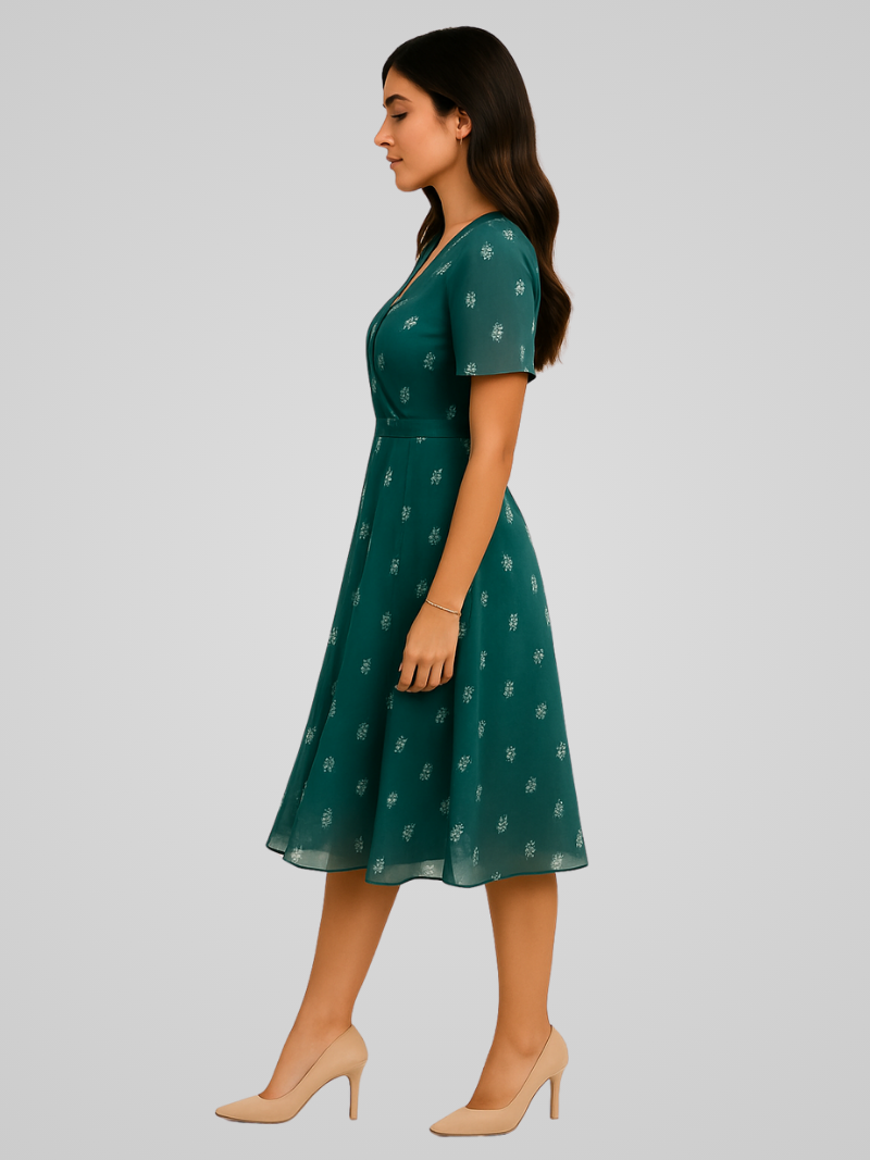 Selina – Airy Midi Dress with V-neck 4