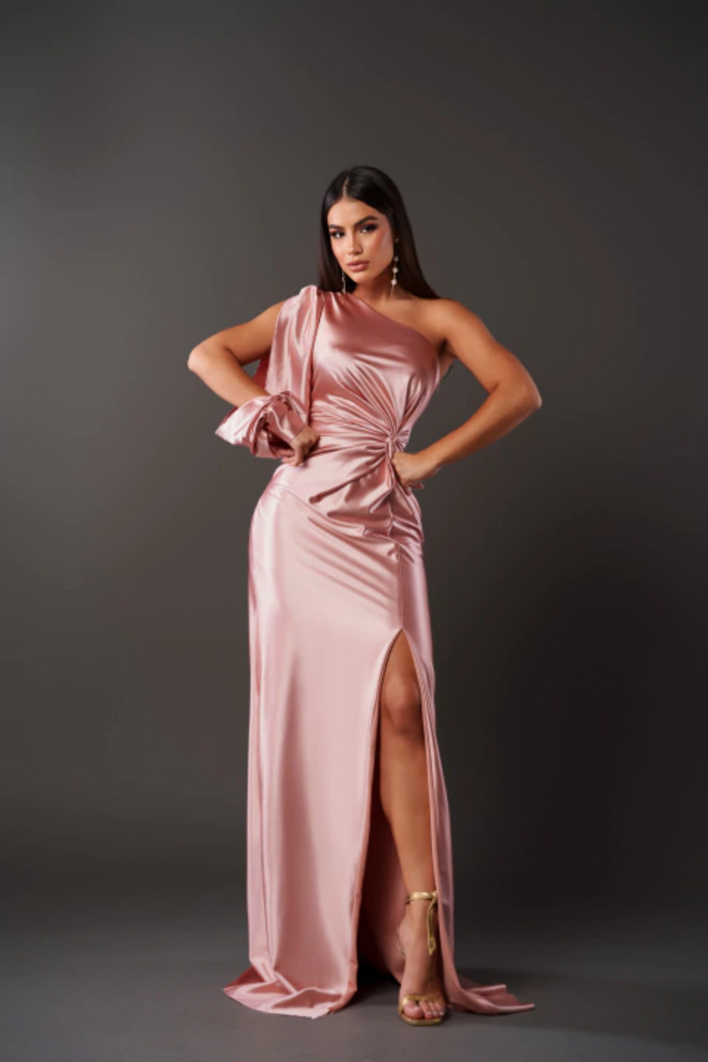Seliora | One-Shoulder Evening Dress with High Split 11