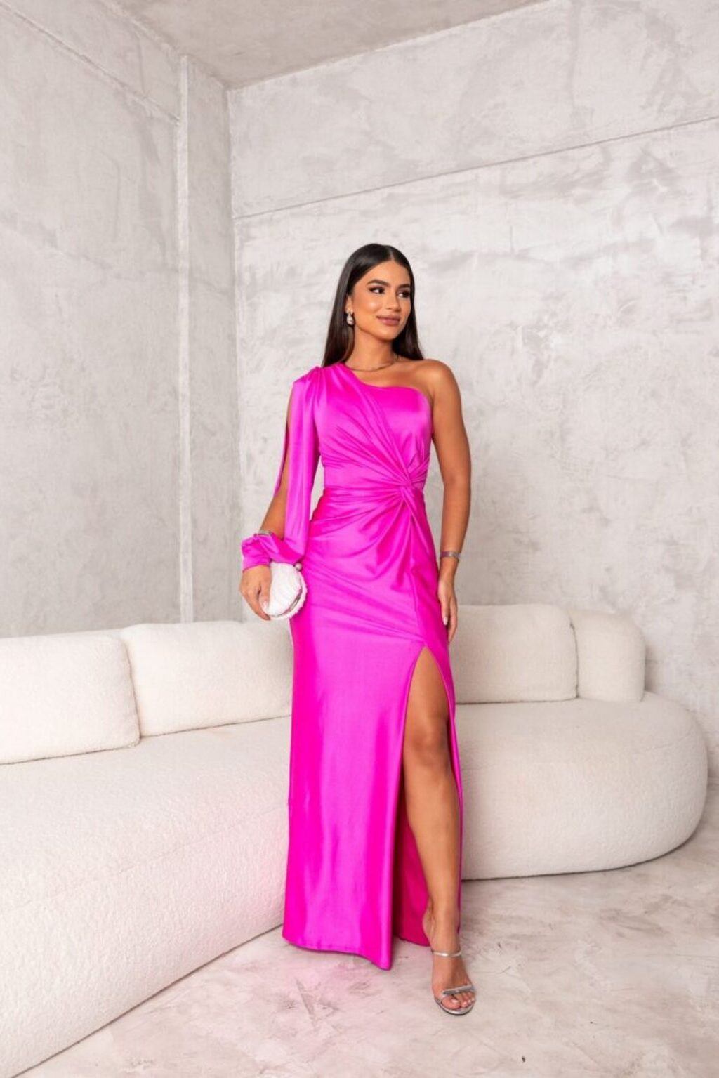 Seliora | One-Shoulder Evening Dress with High Split 13