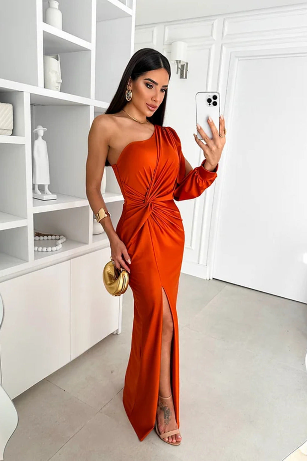 Seliora | One-Shoulder Evening Dress with High Split 14