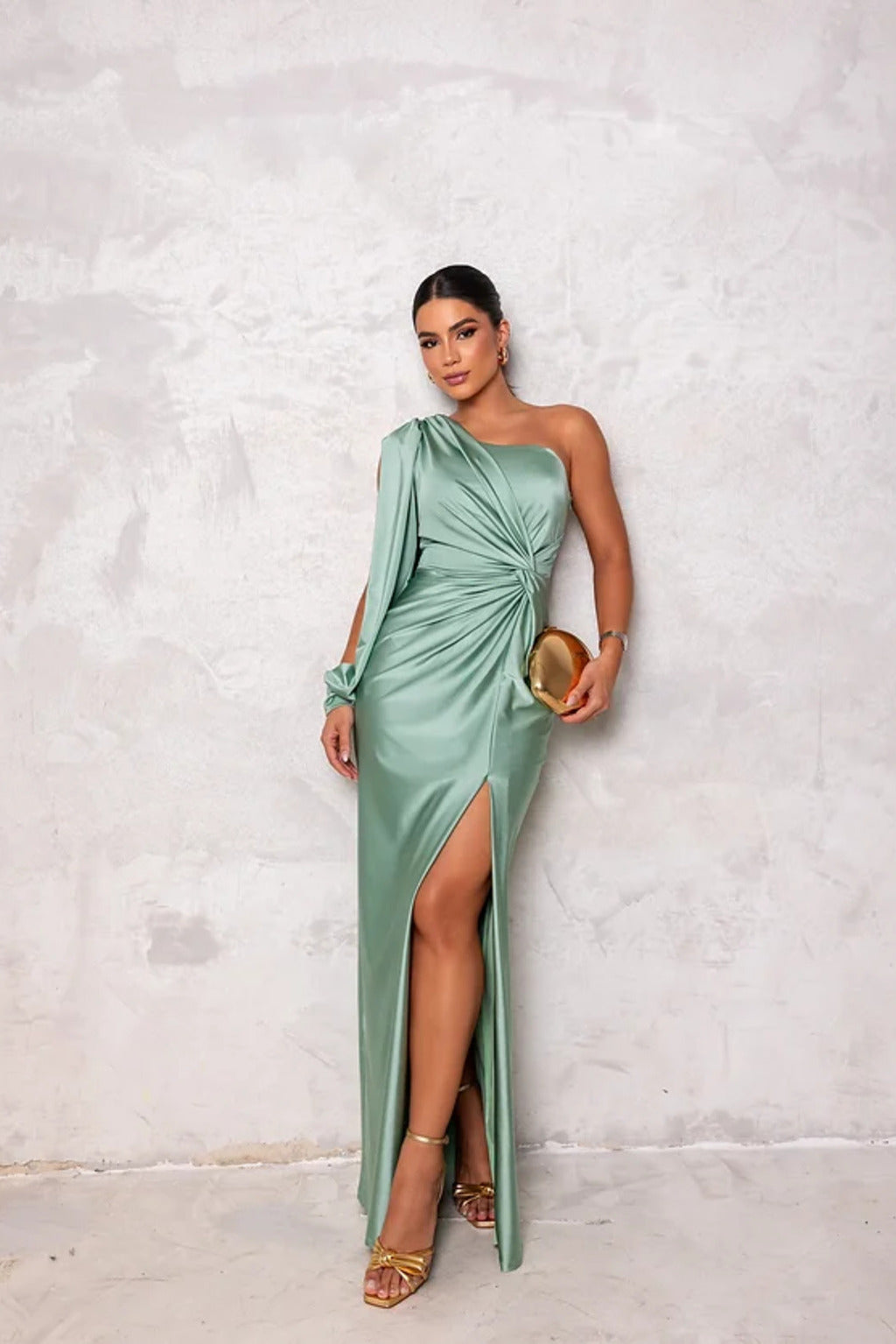 Seliora | One-Shoulder Evening Dress with High Split 4