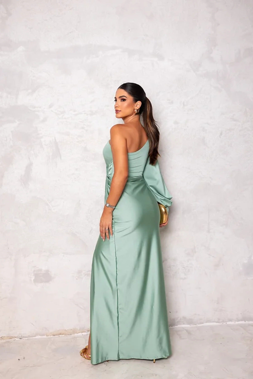 Seliora | One-Shoulder Evening Dress with High Split 5