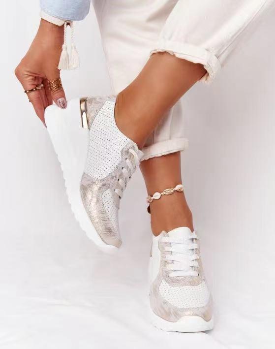 Selvona | Sneakers with Wedge Heel and Metallic Accents 2