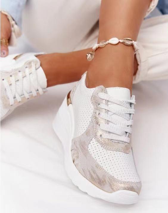 Selvona | Sneakers with Wedge Heel and Metallic Accents 3