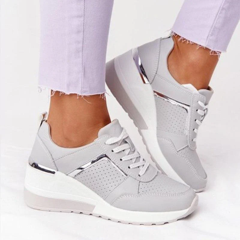 Selvona | Sneakers with Wedge Heel and Metallic Accents 5