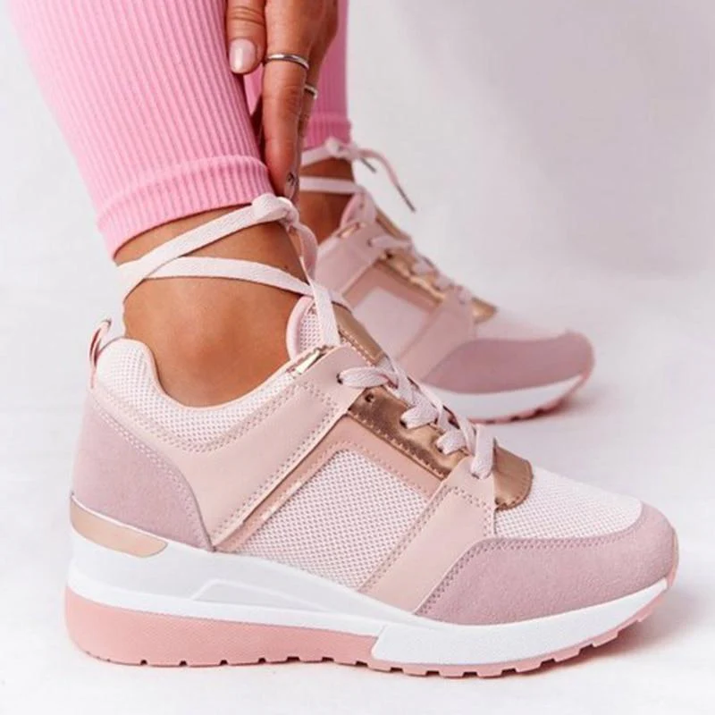 Selvona | Sneakers with Wedge Heel and Metallic Accents 7