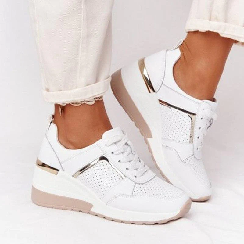 Selvona | Sneakers with Wedge Heel and Metallic Accents 9