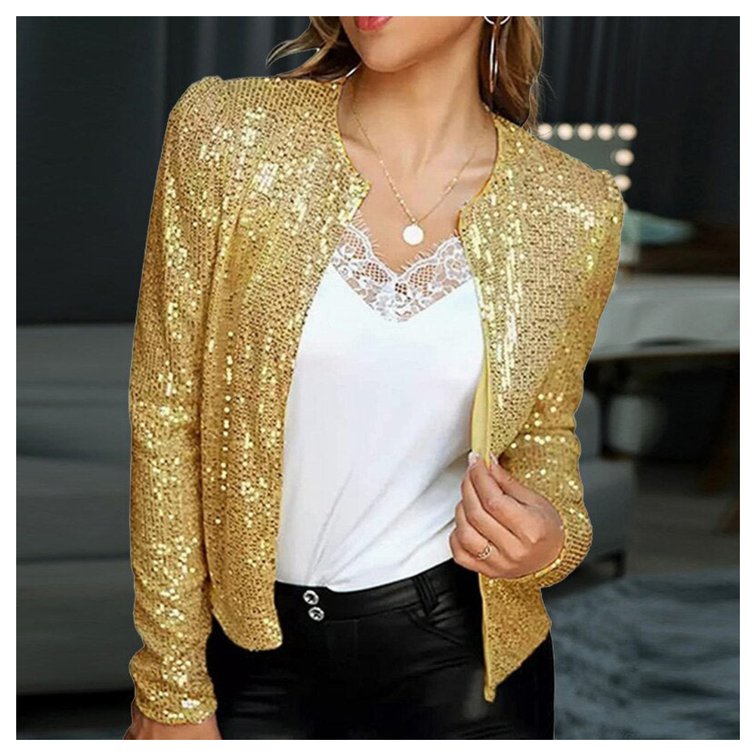 Short Women's Party Jacket with Zipper – Elegant & Modern 1