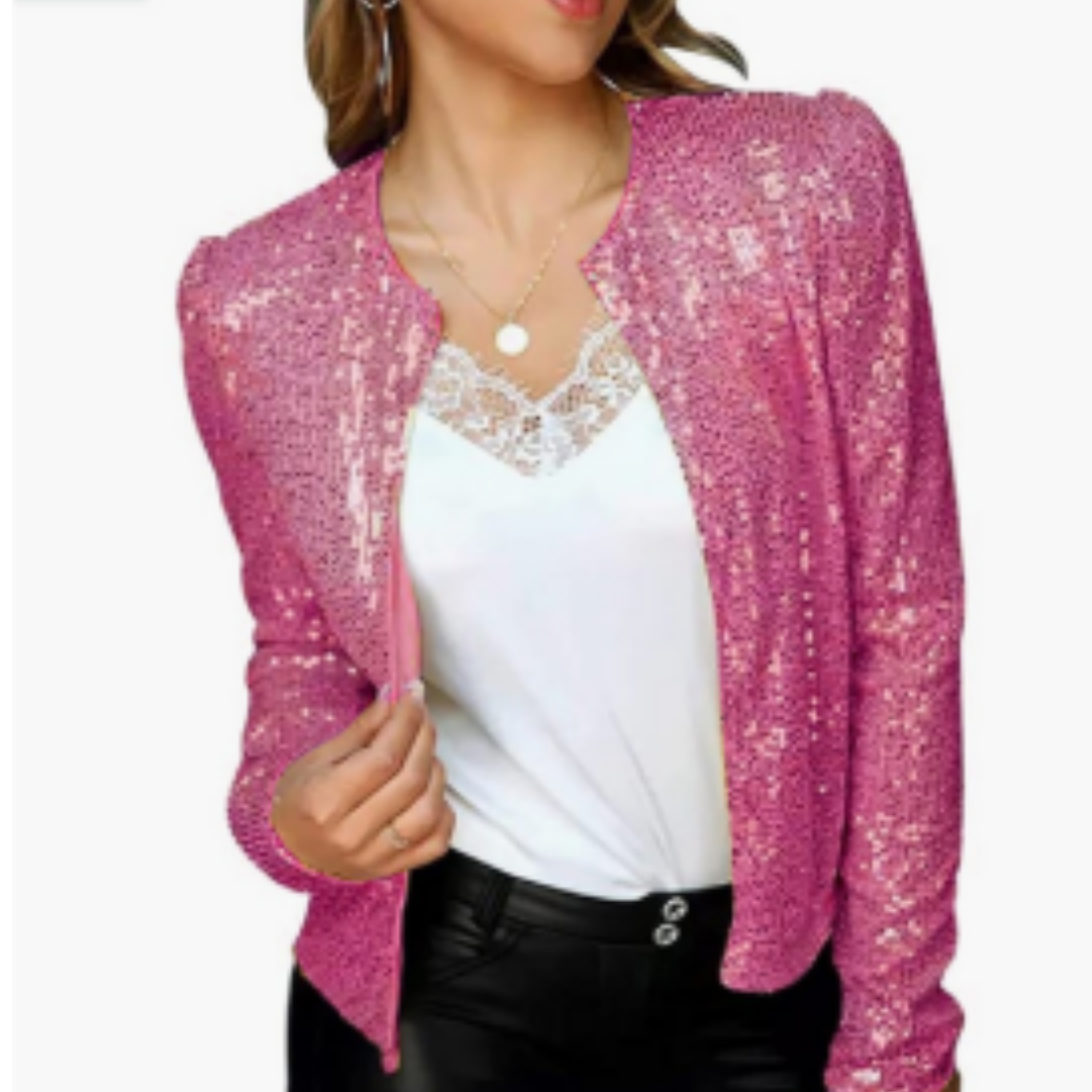 Short Women's Party Jacket with Zipper – Elegant & Modern 3
