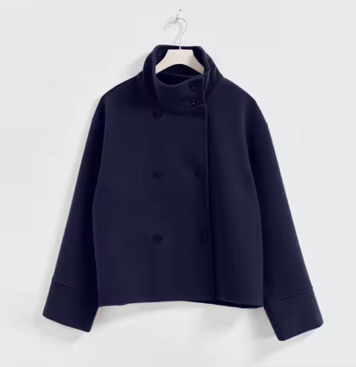 Short women's coat with double-breasted design | Elegant and versatile coat 5
