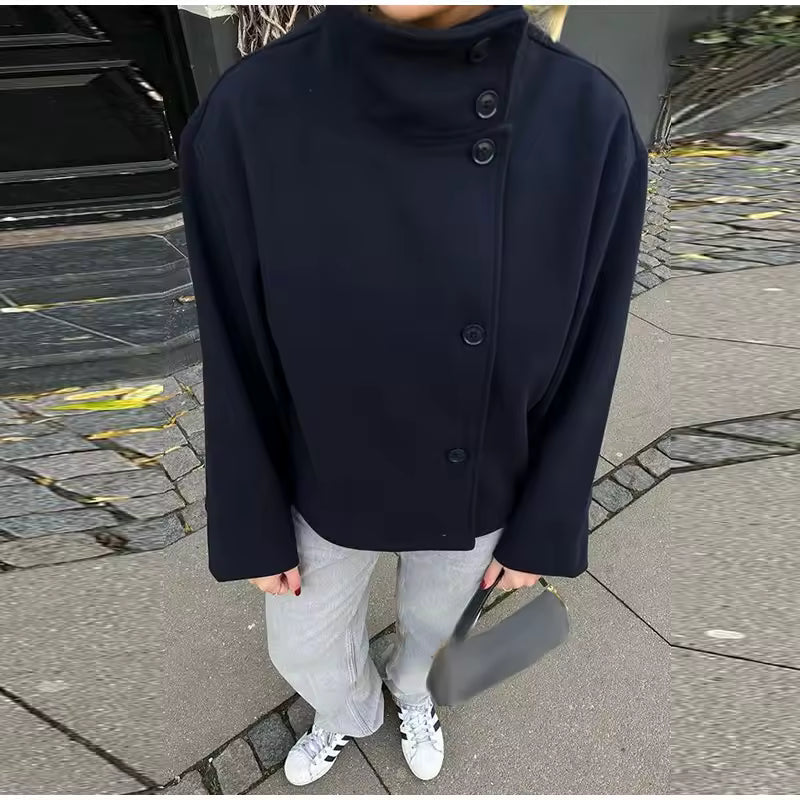 Short women's coat with double-breasted design | Elegant and versatile coat 7