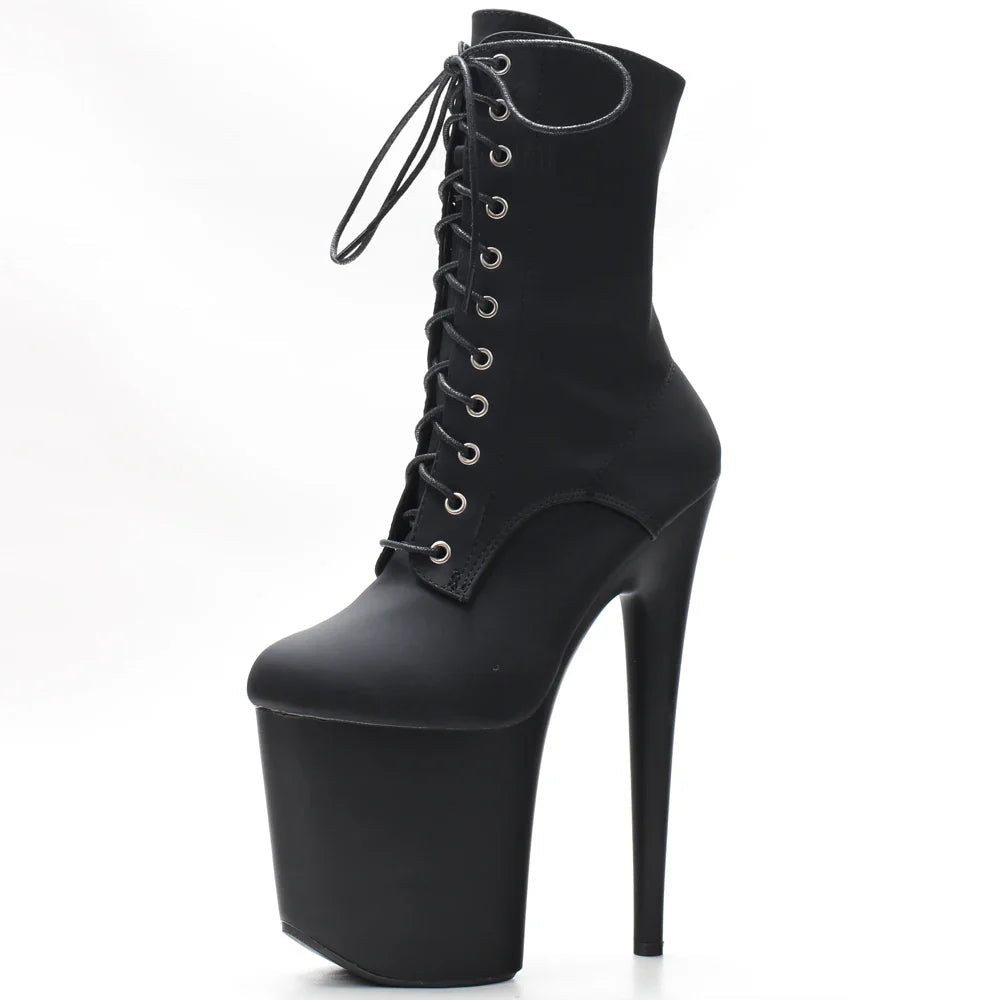 Sierra Women's Ankle Boots | 8 Platform, Lace Up, Black 0