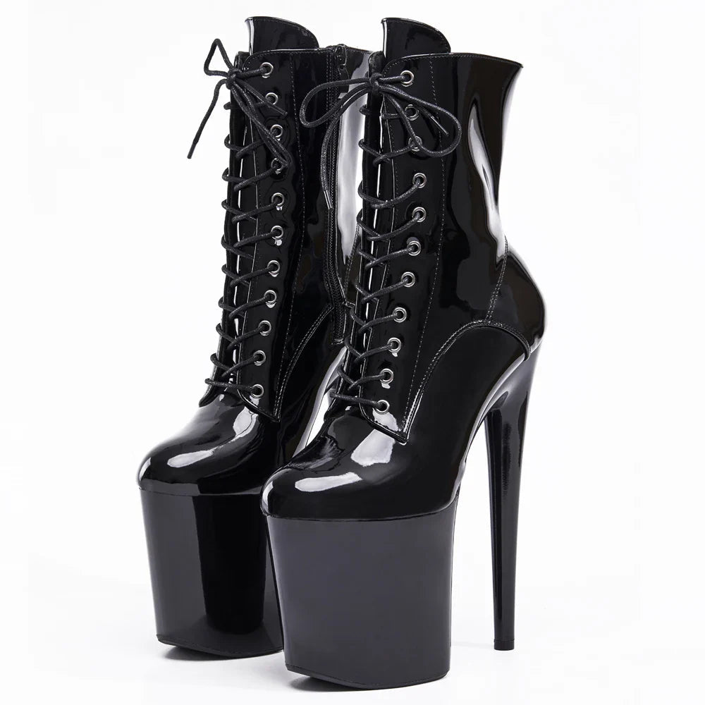 Sierra Women's Ankle Boots | 8 Platform, Lace Up, Black 1