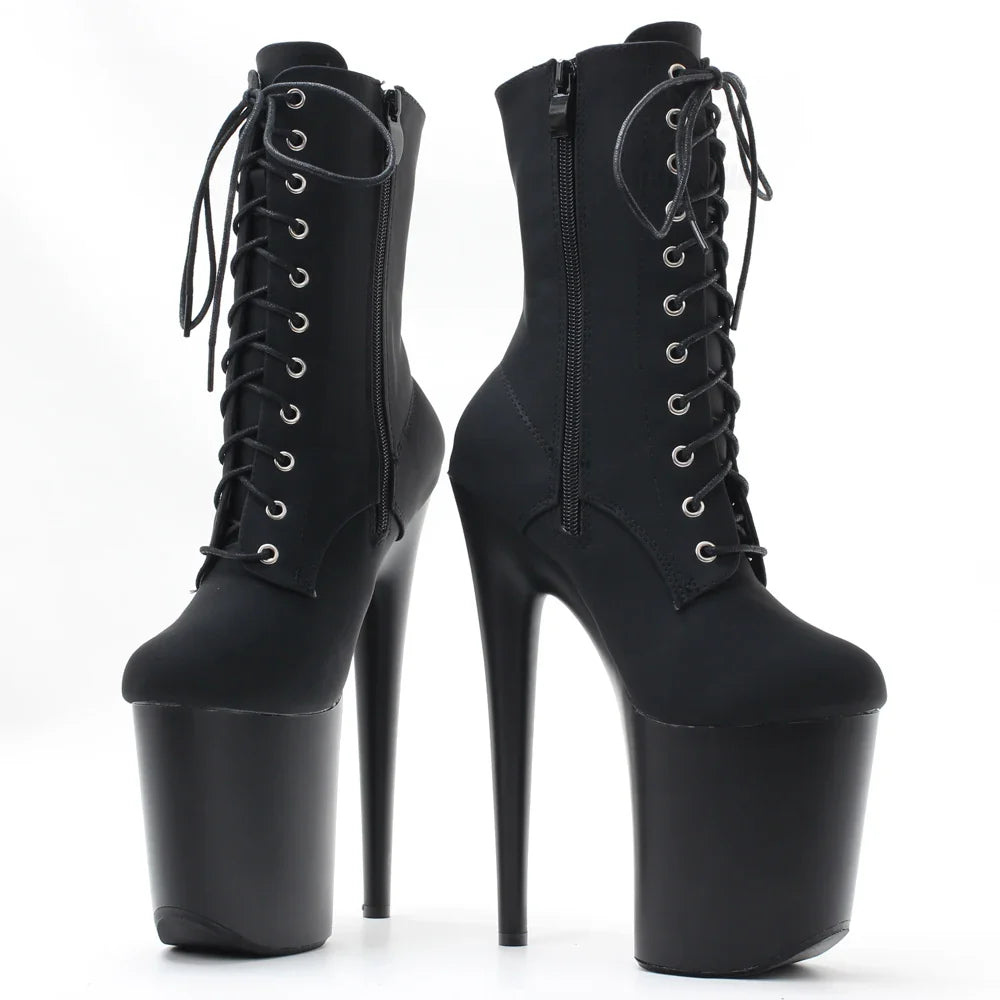 Sierra Women's Ankle Boots | 8 Platform, Lace Up, Black 2
