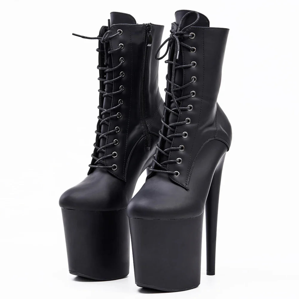 Sierra Women's Ankle Boots | 8 Platform, Lace Up, Black 3