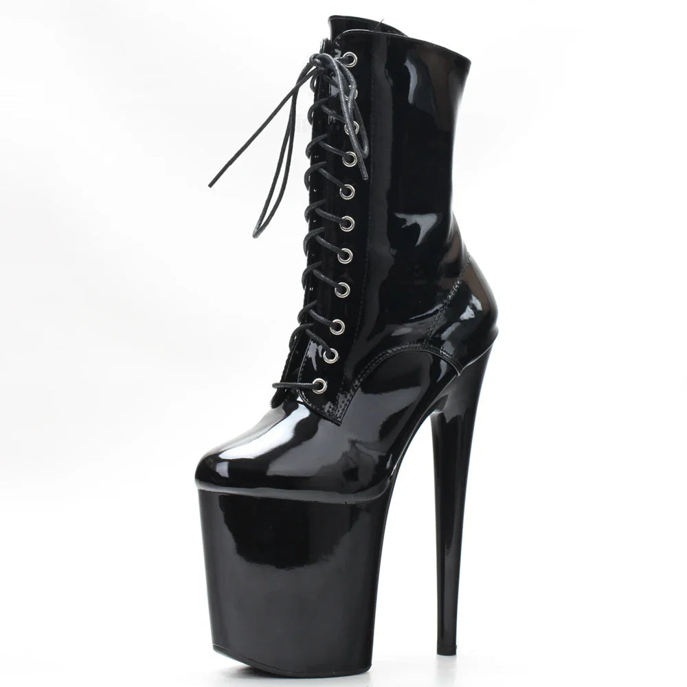 Sierra Women's Ankle Boots | 8 Platform, Lace Up, Black 7