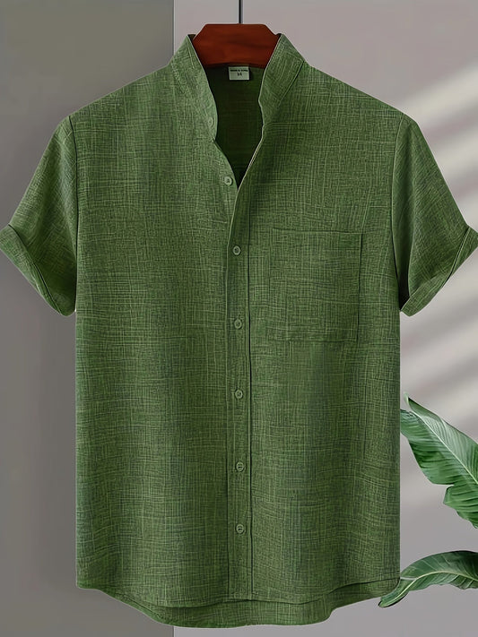 Sleek Men's Shirt | Luxurious Cotton Blend, Short Sleeve 0