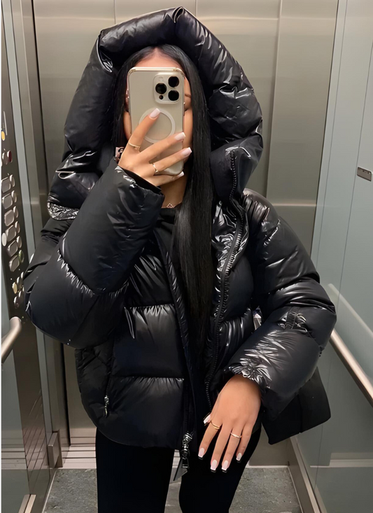 Slim Fit Women's Winter Jacket with Lightweight Insulation and Shiny Finish - Long Women's Coat for Cold Days 1