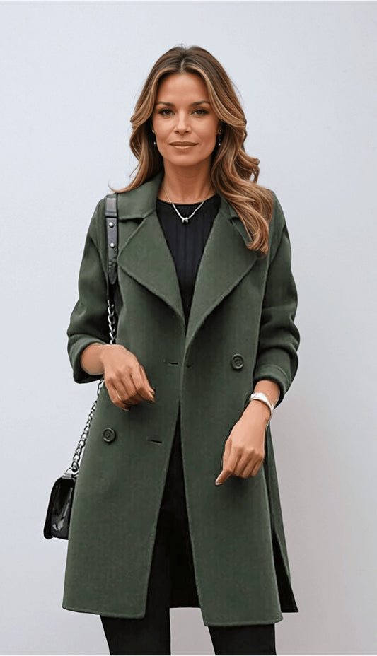 Sofie Women's Trench Coat | Timeless Design, Fitted, Black 1