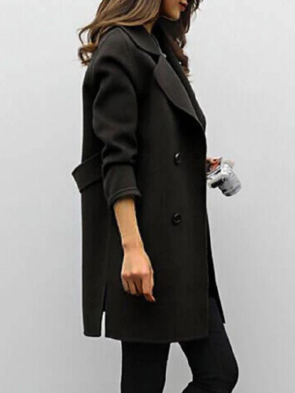 Sofie Women's Trench Coat | Timeless Design, Fitted, Black 3