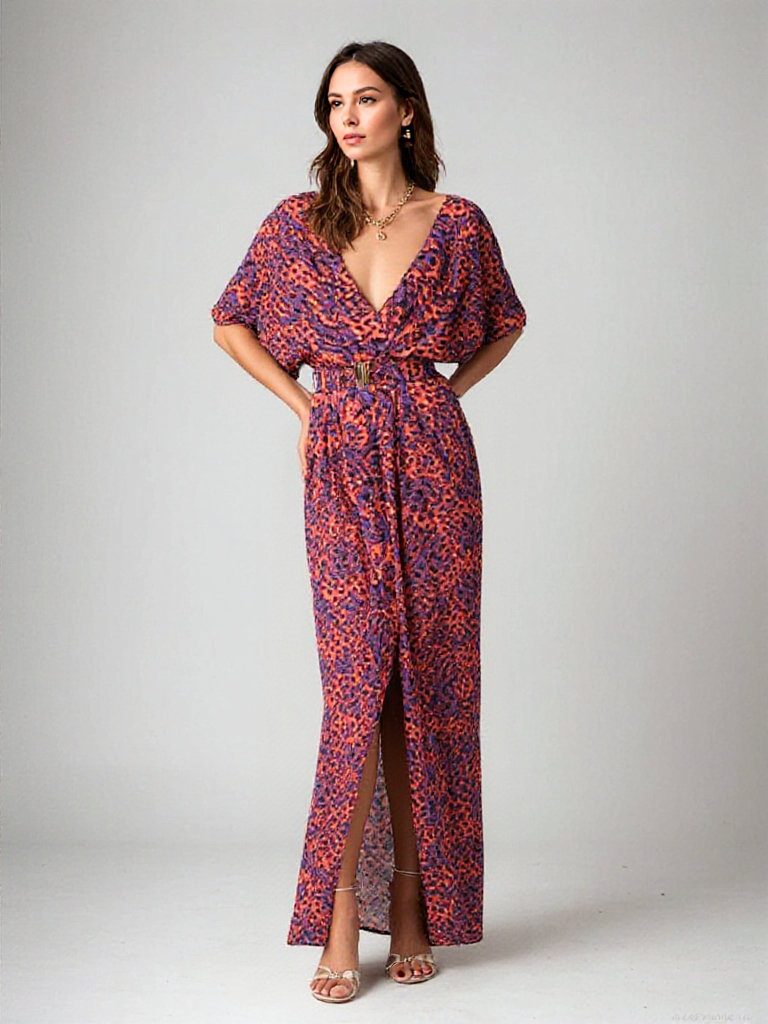 Soléava | Summer Maxi Dress with Wrap and High Slit 0