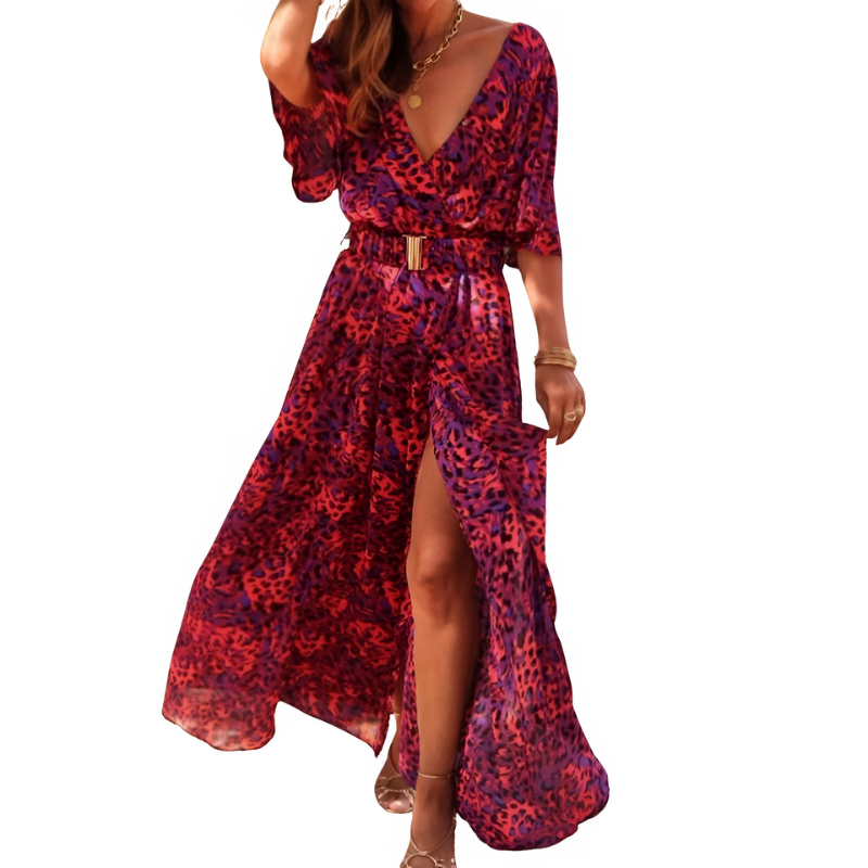 Soléava | Summer Maxi Dress with Wrap and High Slit 4