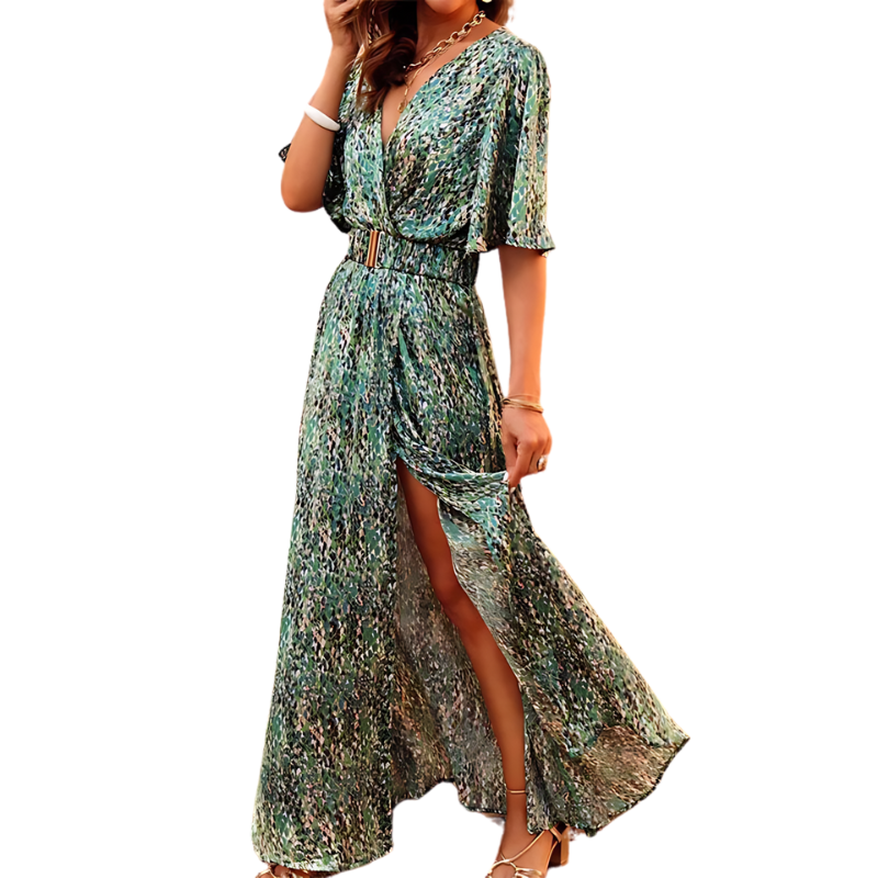 Soléava | Summer Maxi Dress with Wrap and High Slit 5