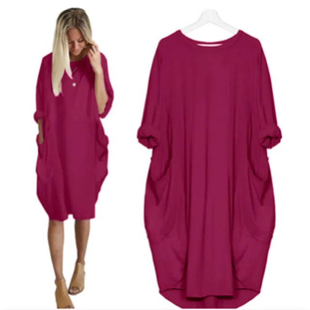 Solena | Airy Oversized Dress with Pocket Details 12