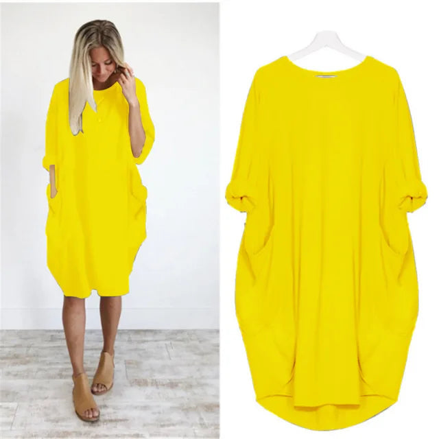 Solena | Airy Oversized Dress with Pocket Details 13