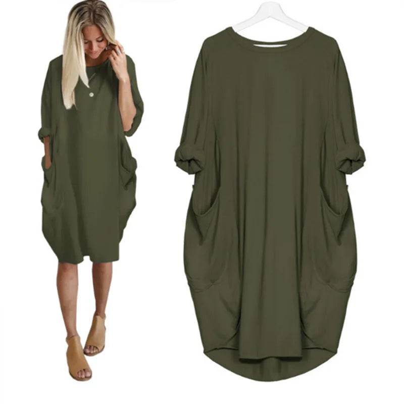 Solena | Airy Oversized Dress with Pocket Details 14