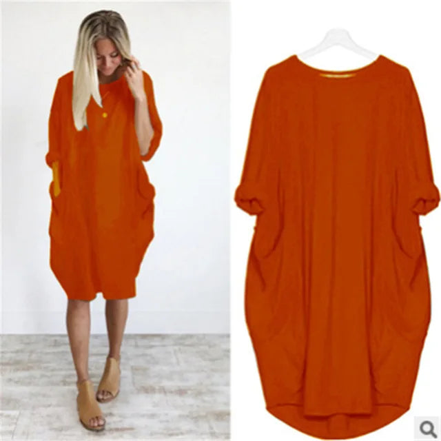 Solena | Airy Oversized Dress with Pocket Details 15