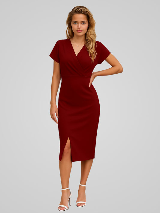 Solenne | Sleeveless Wrap Dress with Timeless Elegance 0