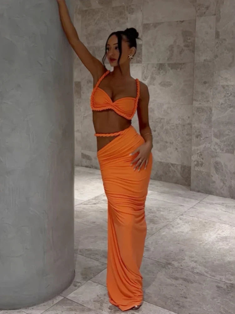 Soraya – Sexy 2-piece Bandage Set with Ruched Skirt 0