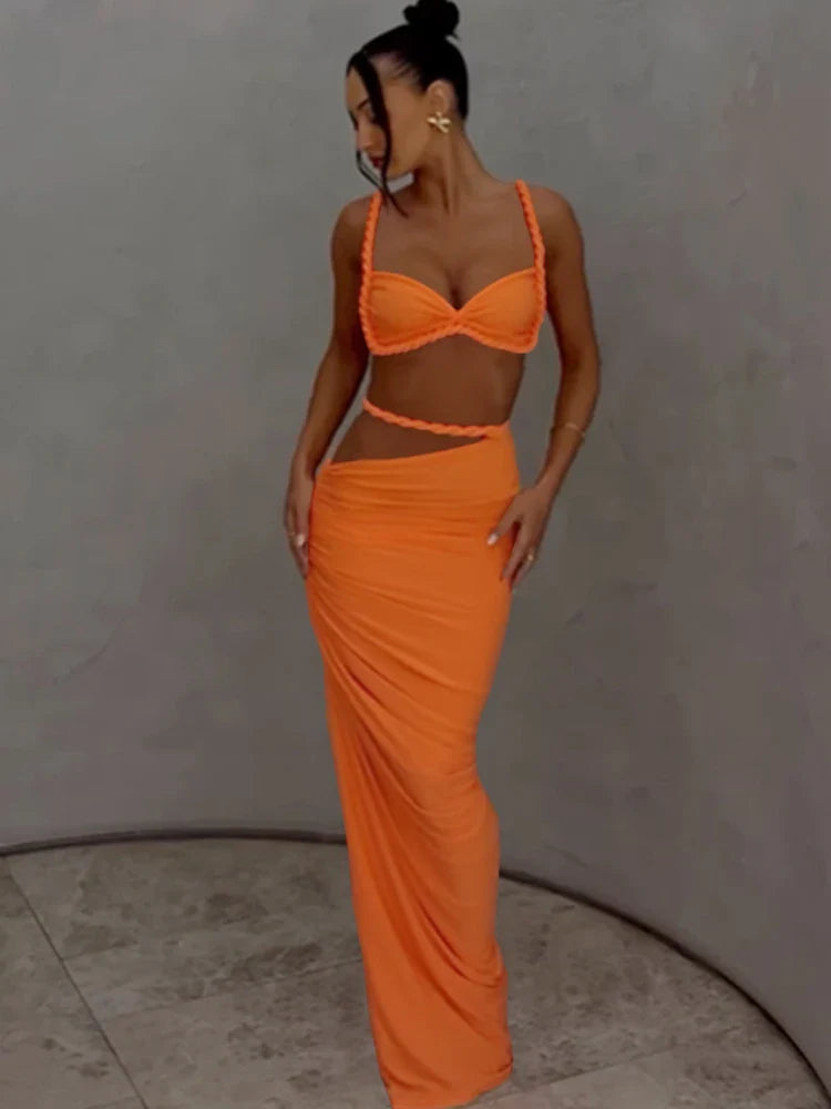 Soraya – Sexy 2-piece Bandage Set with Ruched Skirt 4