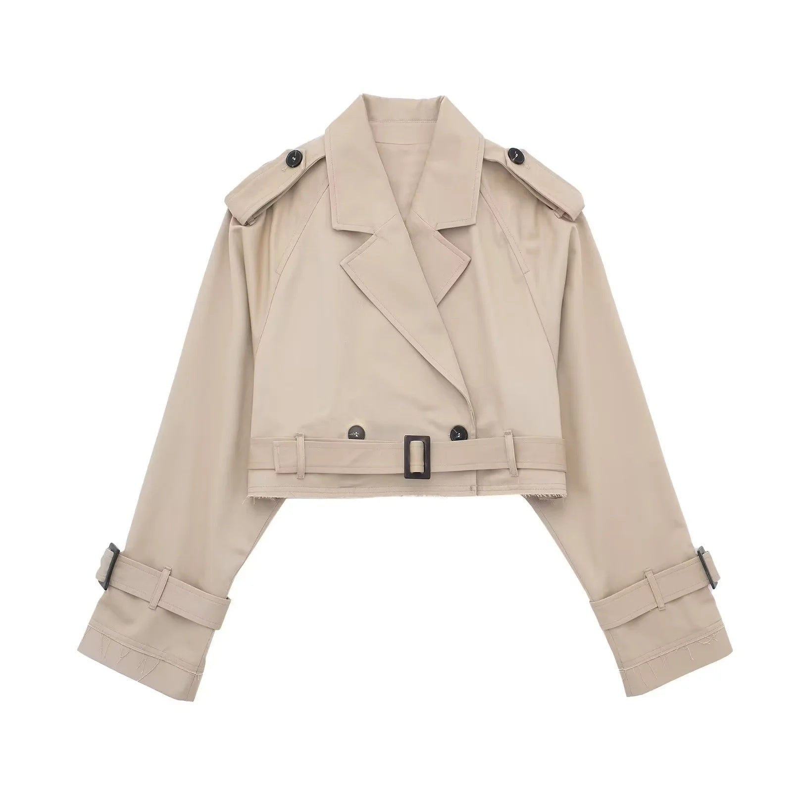 Stylish short women's trench coat | Timeless coat for every season 0