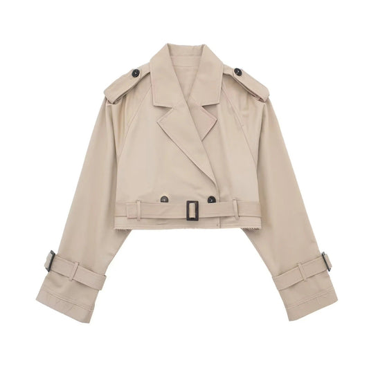 Stylish short women's trench coat | Timeless coat for every season 0