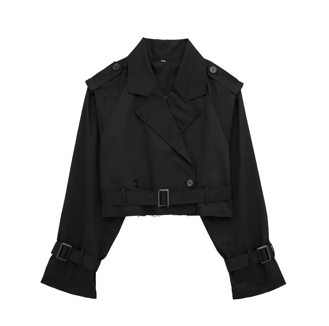 Stylish short women's trench coat | Timeless coat for every season 4