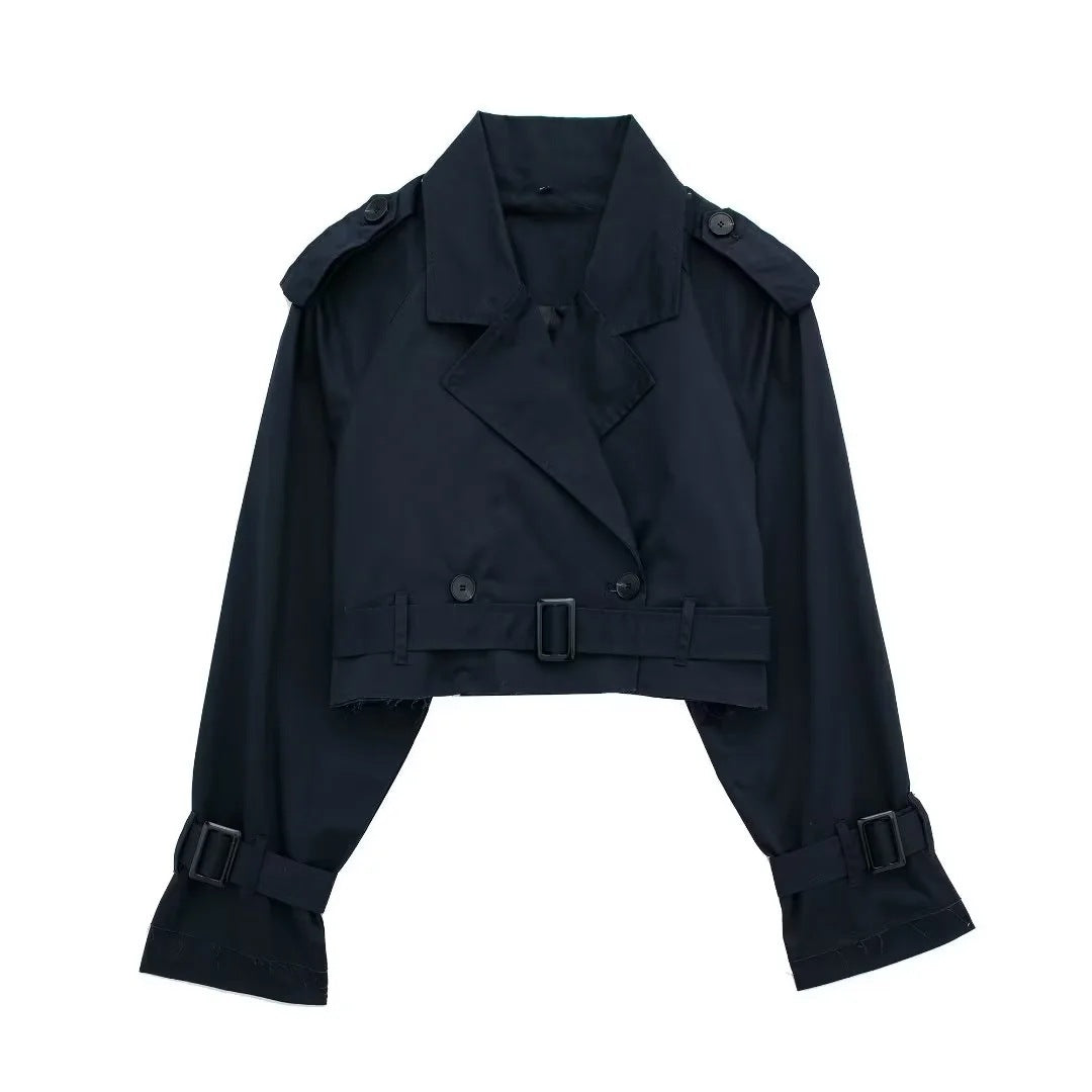 Stylish short women's trench coat | Timeless coat for every season 6