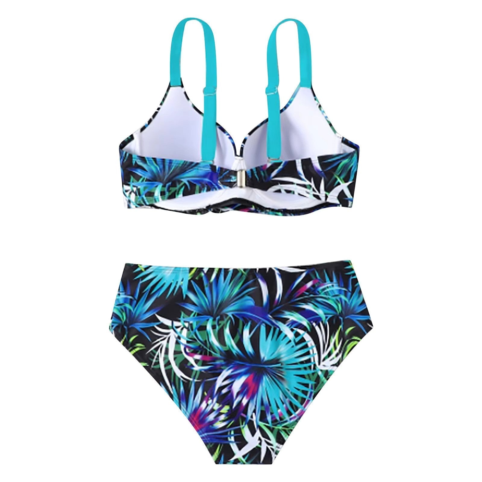 TALIA | Bikini Set with Leaf Print and High Waist 2
