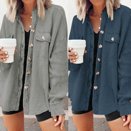 Trendy women's corduroy button-down coat | Elegant coat for casual and business looks 1