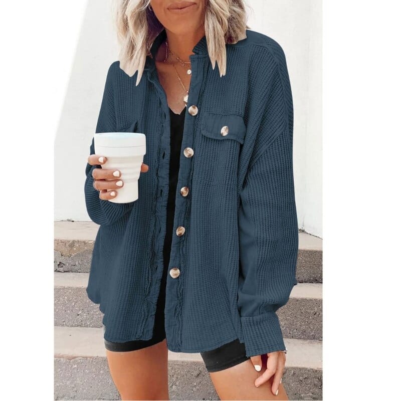 Trendy women's corduroy button-down coat | Elegant coat for casual and business looks 2
