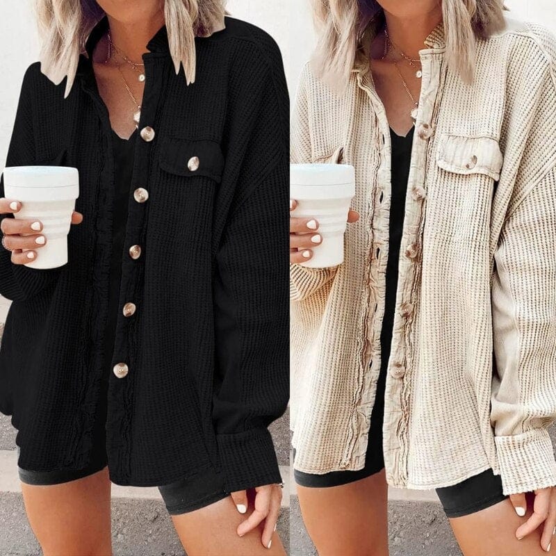 Trendy women's corduroy button-down coat | Elegant coat for casual and business looks 3