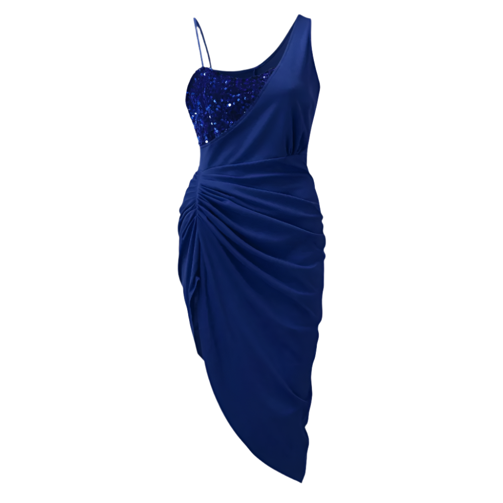 VALERIA | Asymmetrical Evening Gown with Glittering Bodice 0