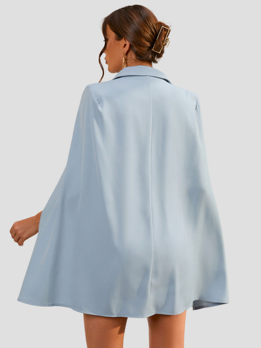 VALÉRIA | Cape Blazer Dress with Gold Details for Women 1