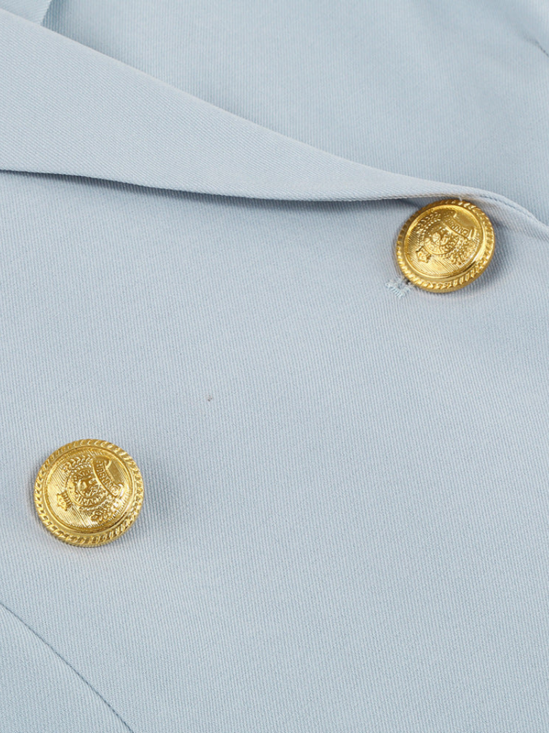 VALÉRIA | Cape Blazer Dress with Gold Details for Women 4