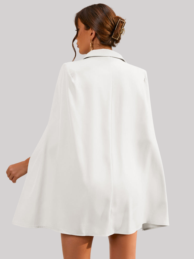 VALÉRIA | Cape Blazer Dress with Gold Details for Women 6