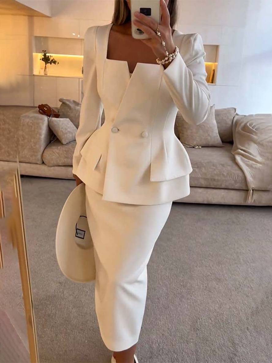 VALÉRIA | Elegant two-piece office set with blazer and skirt 2