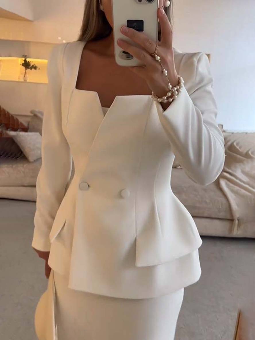 VALÉRIA | Elegant two-piece office set with blazer and skirt 3