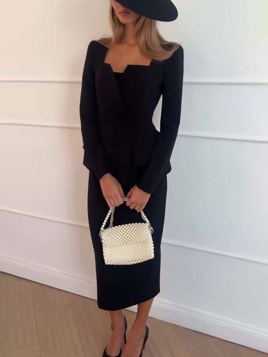 VALÉRIA | Elegant two-piece office set with blazer and skirt 6