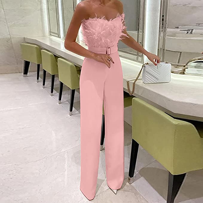 Valérie | Luxury Jumpsuit with Feather Accent 2